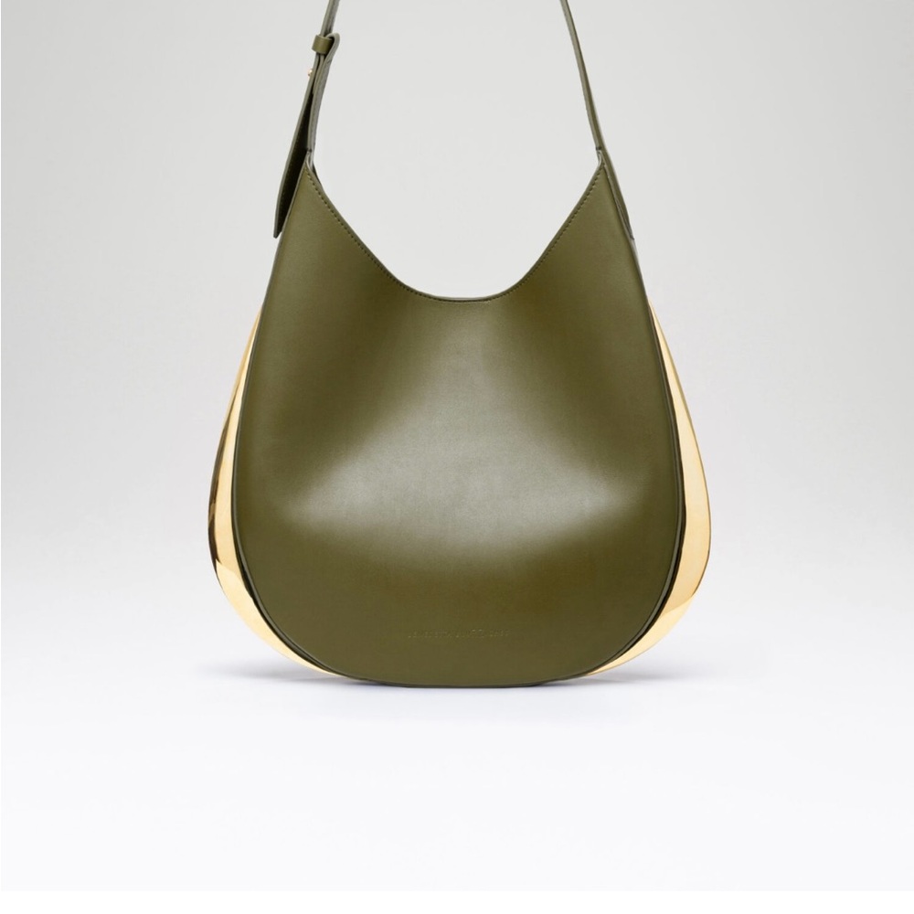 Chic Olive and Gold Hobo Bag